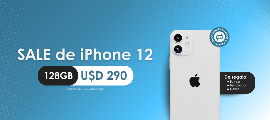 SALE de iPhone 12 - 128GB U$D 290